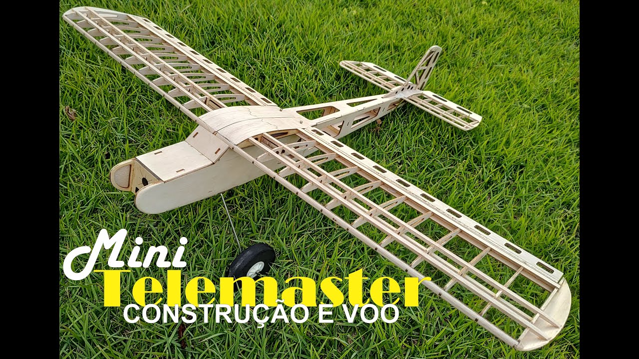 Construção e Voo do Aeromodelo Mini Telemaster em Balsa - Rc Airplane Balsa buid and maiden flight