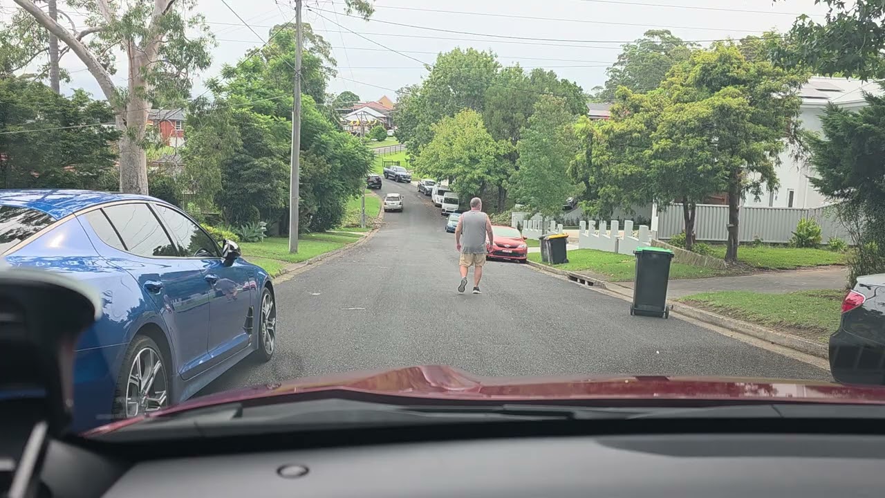 Deaf person walk on the road. HPT 