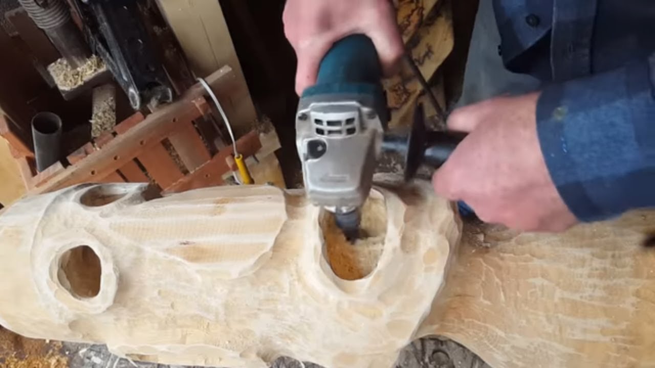 Power Carving a Wooden head - Arbortech TurboPlane & Ball Gouge