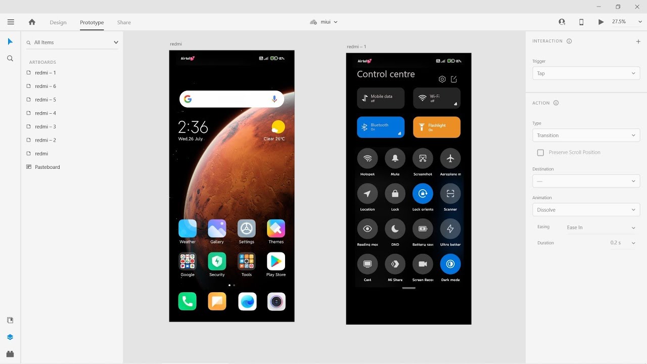 How to Create MIUI 12 theme, control centre in Adobe XD | design miui 12  interface. AdobeXD (2021)
