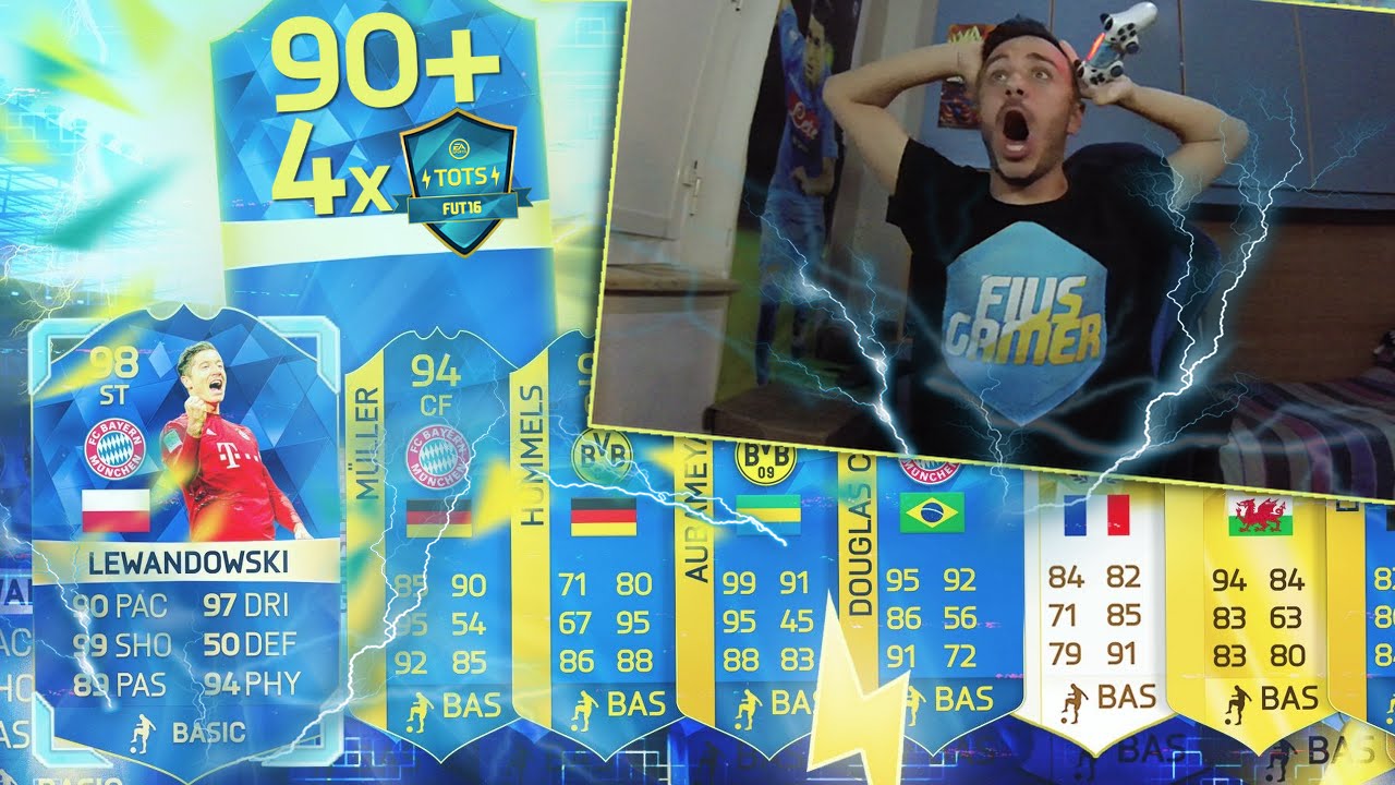 4 TOTS+90 IN A PACK!!! INCREDIBLE PACK OPENING| FIFA 16