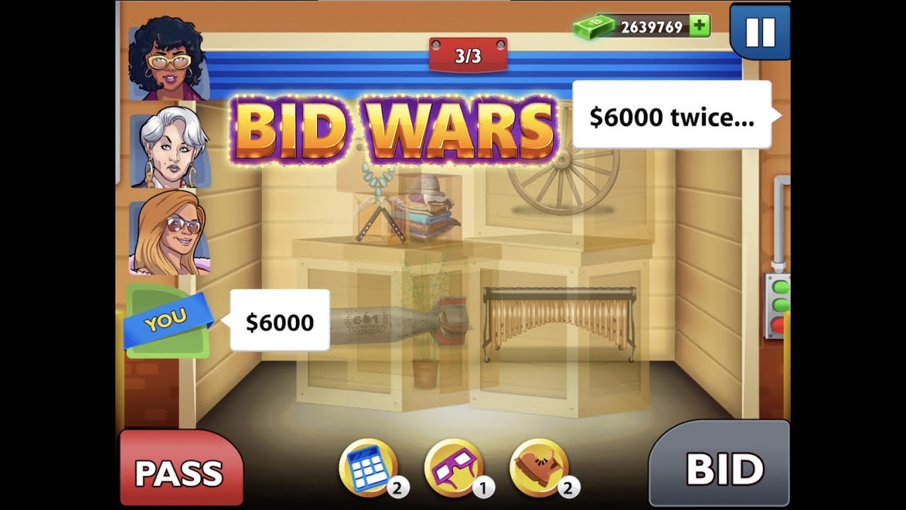Using hints for big profits! Bid Wars original #118 gameplay - Daily Auction