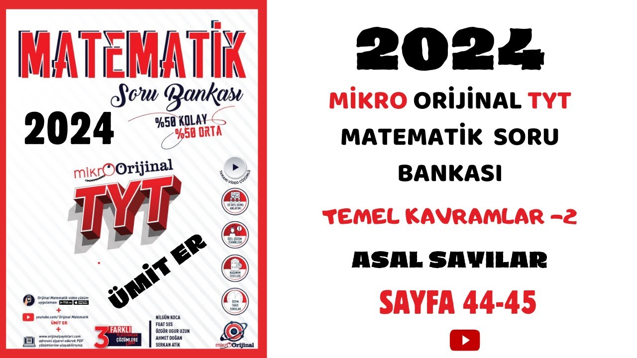 MİKRO TYT SORU BANKASI | TEMEL KAVRAMLAR | Syf 44-45 |@umiter55  #yks2024