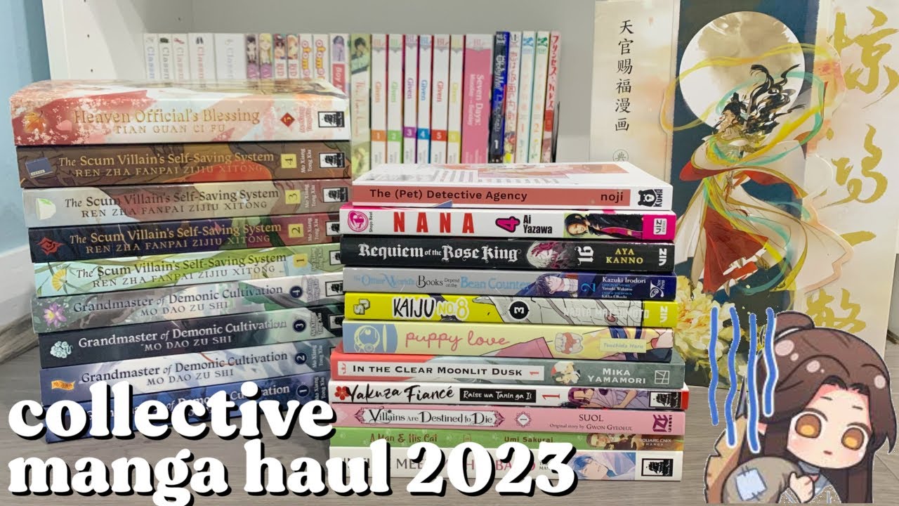 first collective manga haul/unboxing of 2023 (mxtx novels, tgcf, lots of new releases)