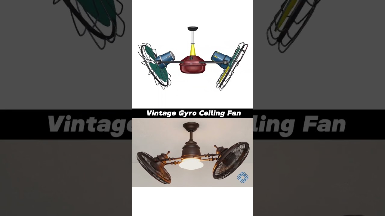 Vintage Gyro Ceiling Fan #mechanism #engineering #vintage #fan #shorts #3ddesign #technology