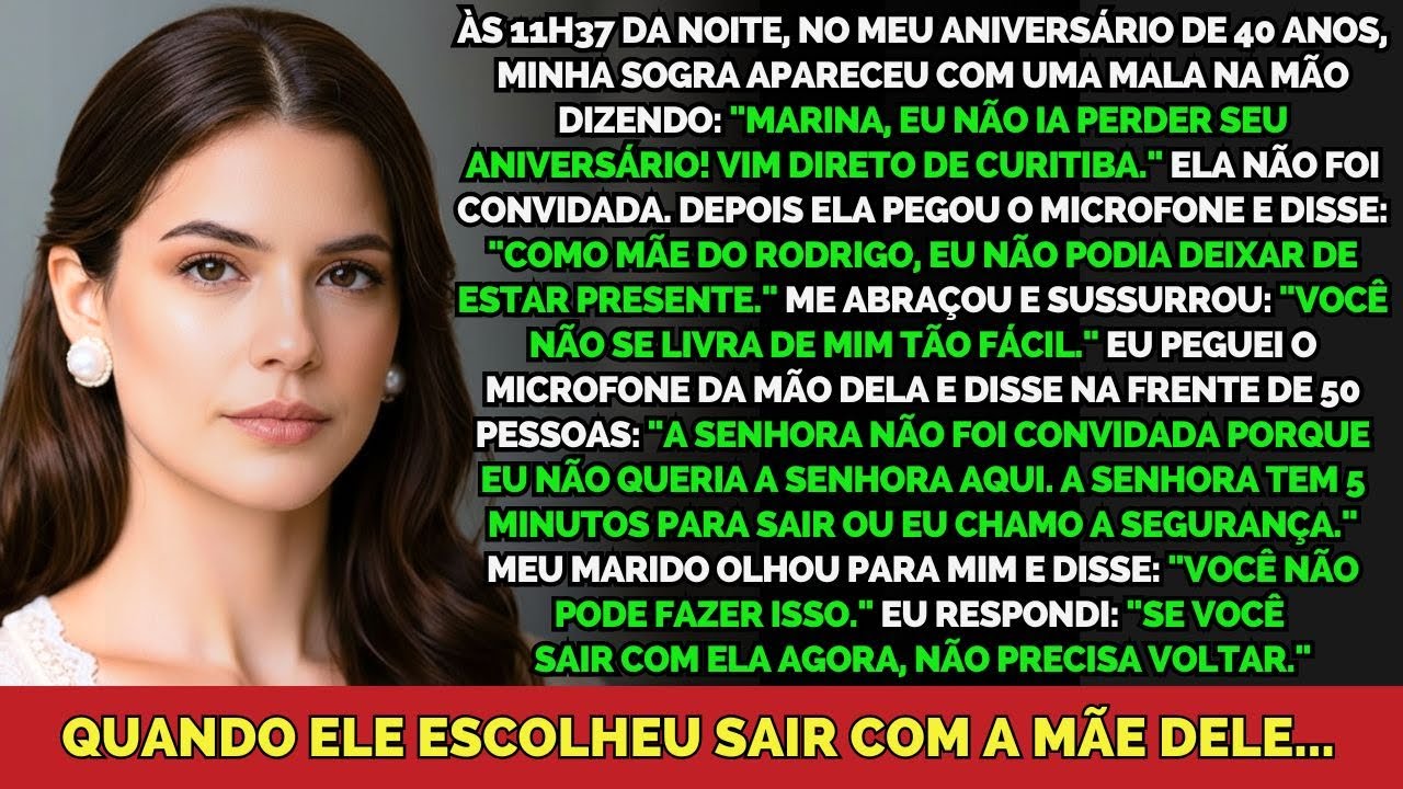 Às 11h Da Noite, Minha Sogra Invadiu Minha Festa De 40 Anos — Eu Peguei O Microfone E A Expulsei.