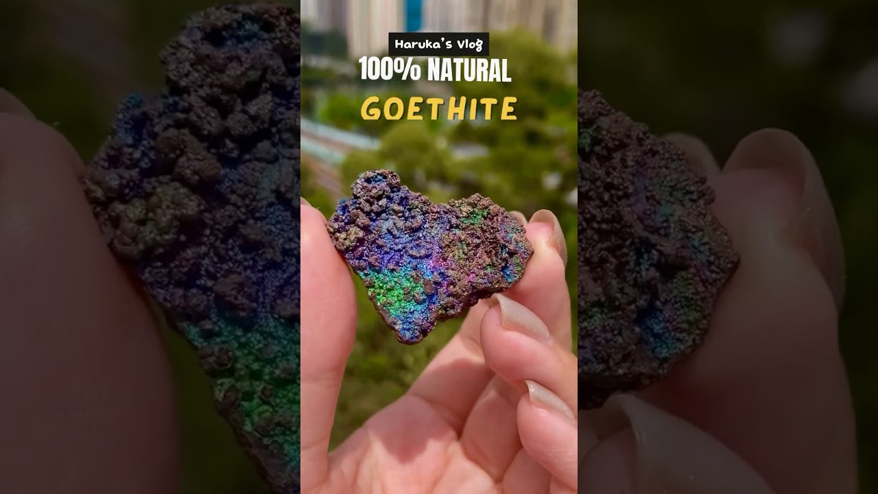 (shape : Heart) Top premium rare Iridescent Goethite 100% natural color #Gemstone #minerals