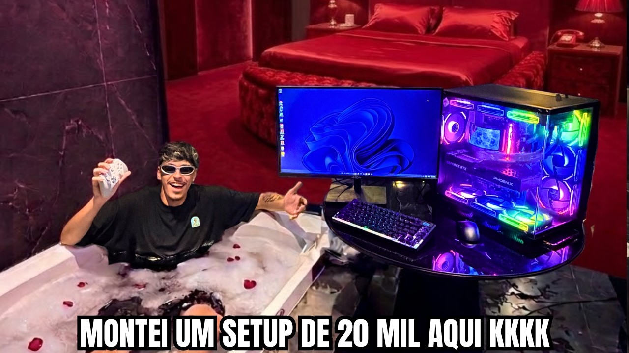 FUI NO MOTEL E MONTEI UM SETUP DE 20 MIL REAIS LA DENTRO KKKKKK