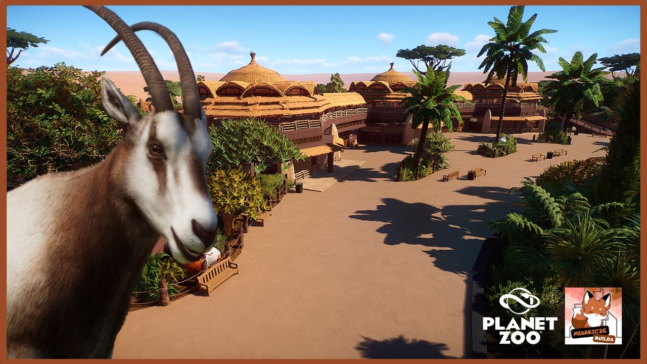 Building an AFRICAN STABLES - Scimitar Oryx & Dama Gazelle Habitat | Ep.4 | Speed Build | Planet Zoo
