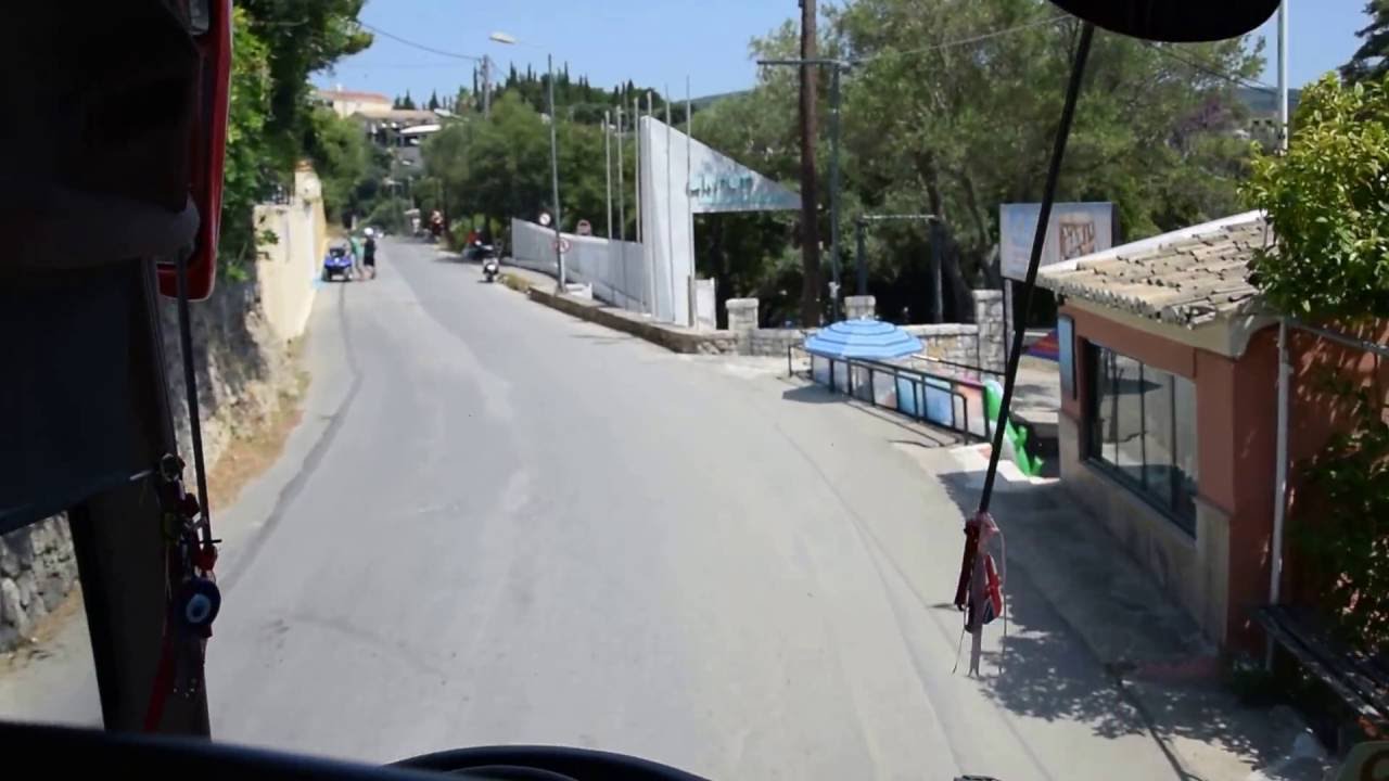Paleokastritsa to Sidari   first 7 minute view from Bus   Wonderfull View