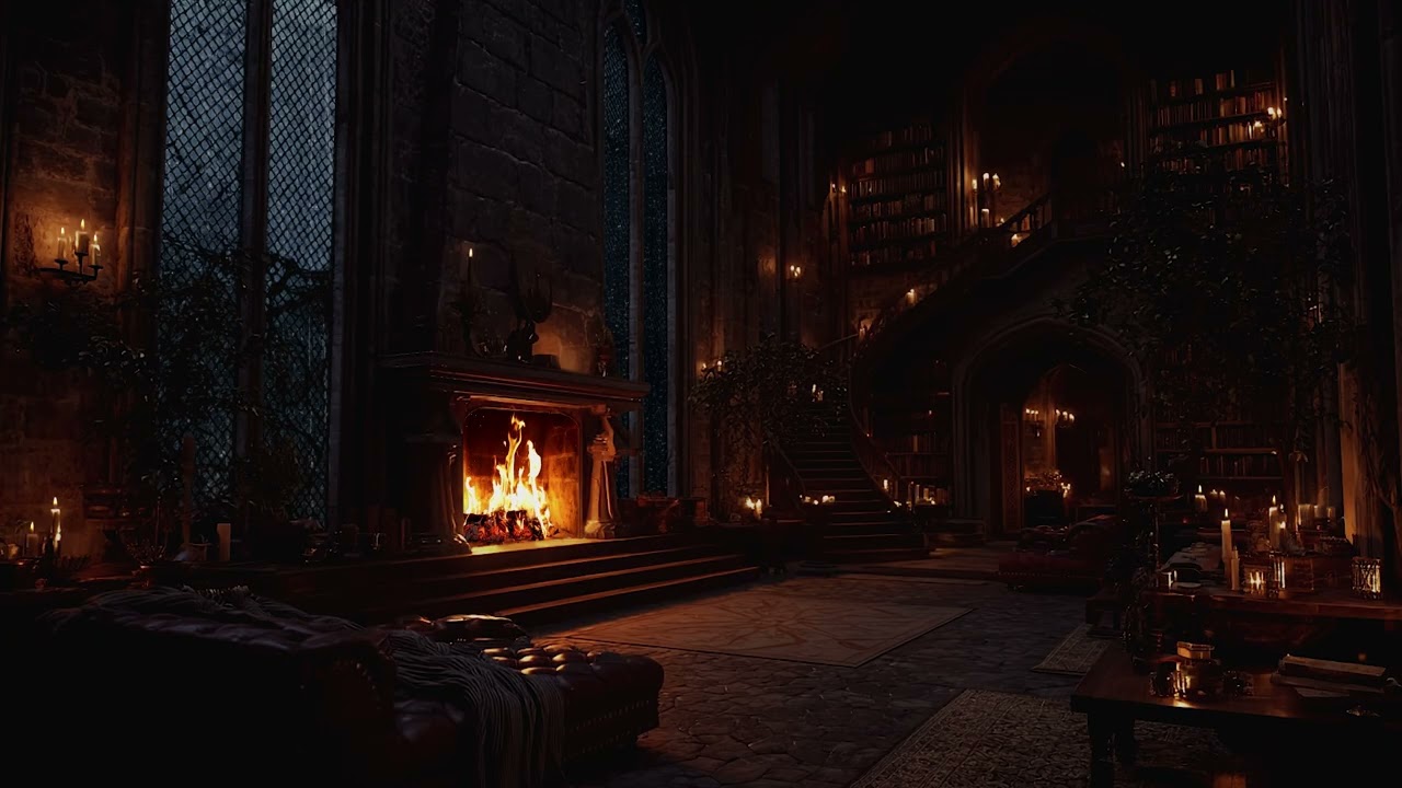 Medieval Castle Ambience – Rain, Thunder & Crackling Fire for Peaceful Sleep