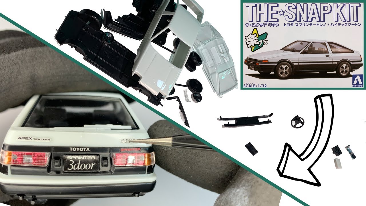 Model Build Time-Lapse - The Snap Kit - Toyota Trueno Sprinter - 1:32 Scale