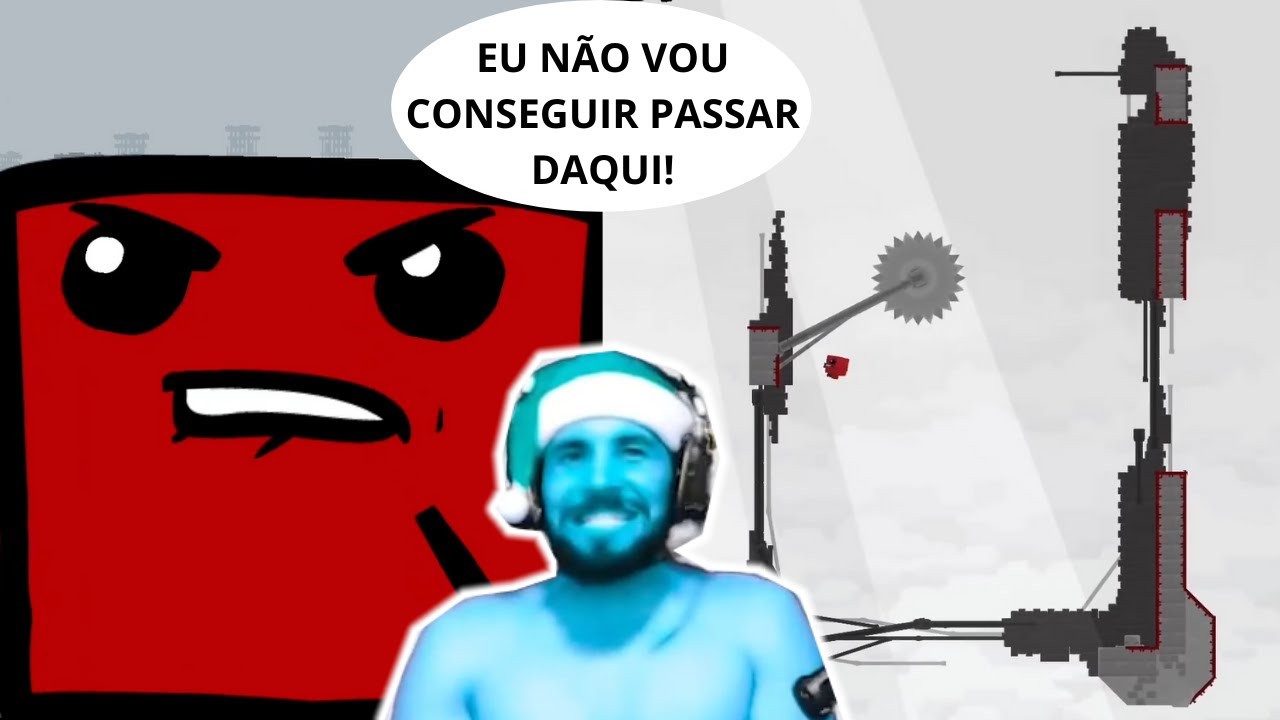 Smzinho fica maluco, acaba bateria do controle e dá rage quit - Super Meat Boy