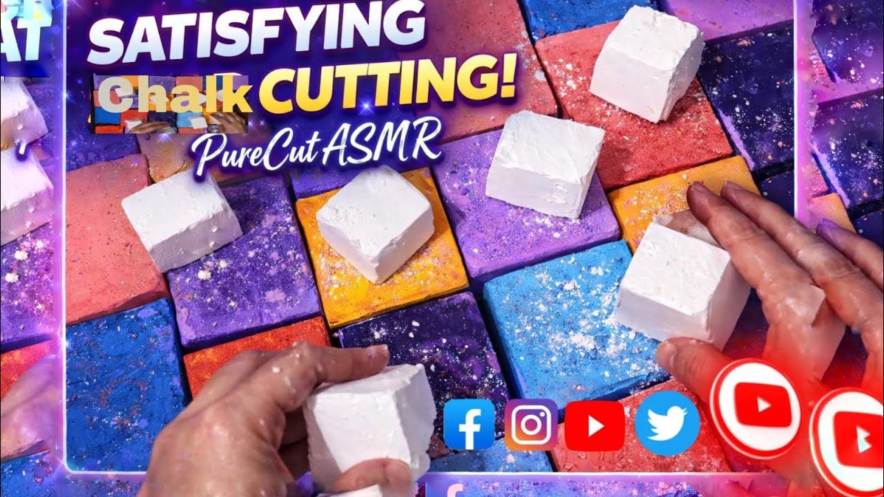 Satisfying Chalk Crushing ASMR | Colorful Chalk Blocks | PureCut ASMR#ASMR #ChalkCrushing 