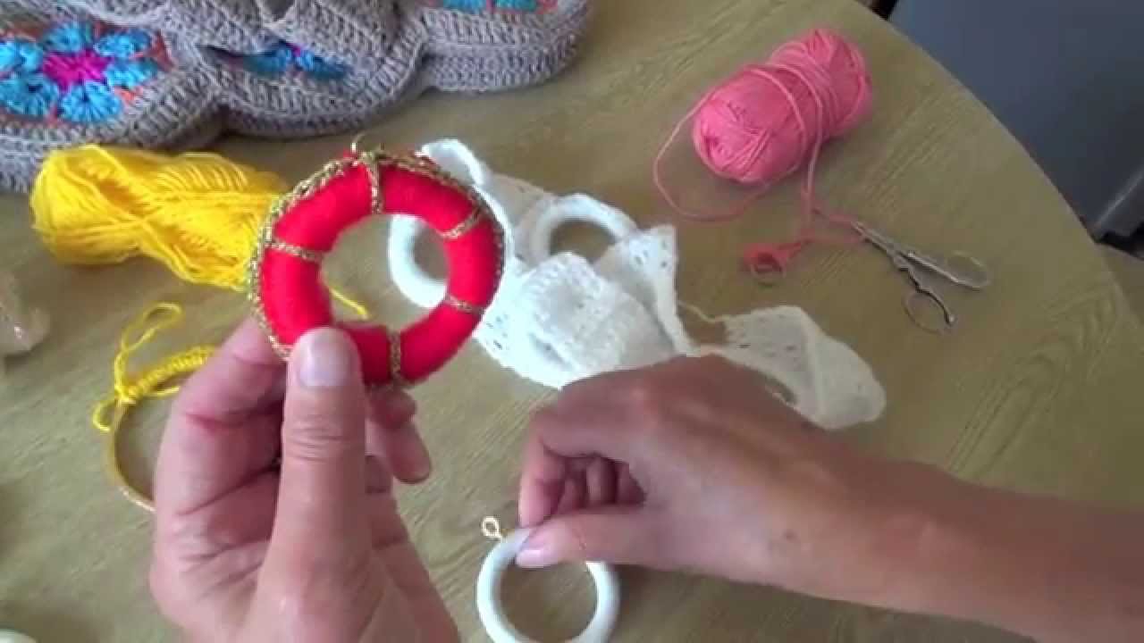How to crochet around rings and hoops to decorate them