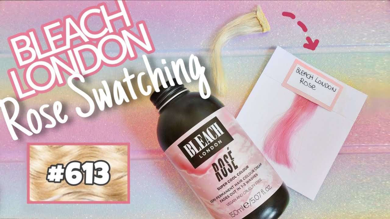 Bleach London Rose Super Cool Colour Swatching on #613 Bleach Blonde