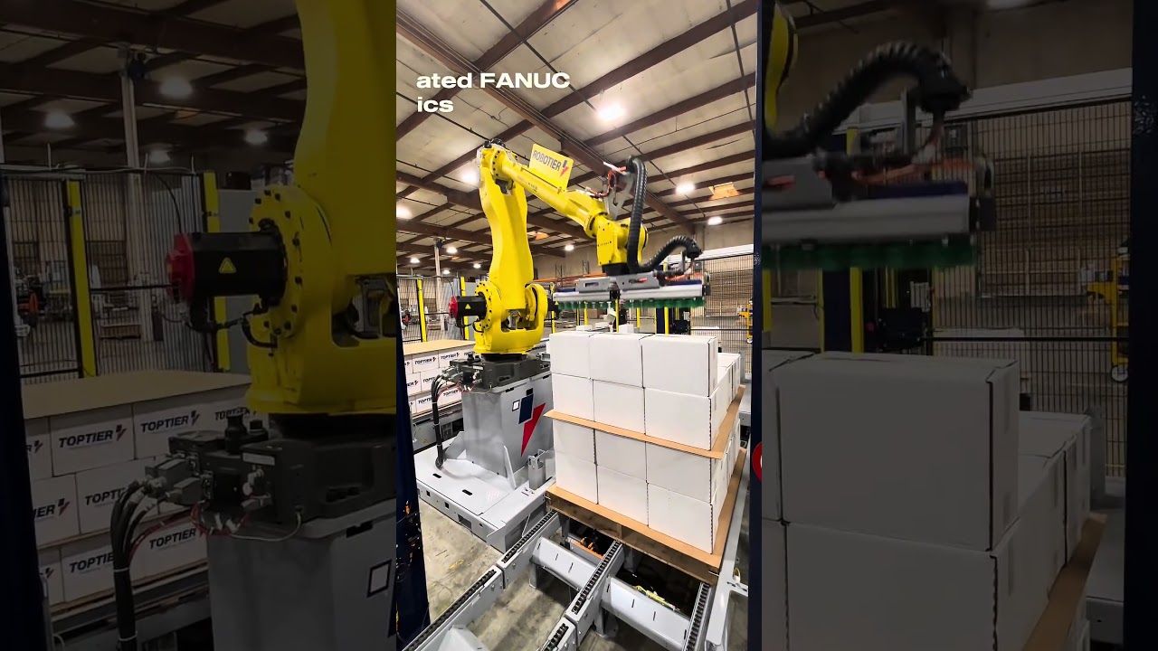 Robotier handling two production lines simultaneously.