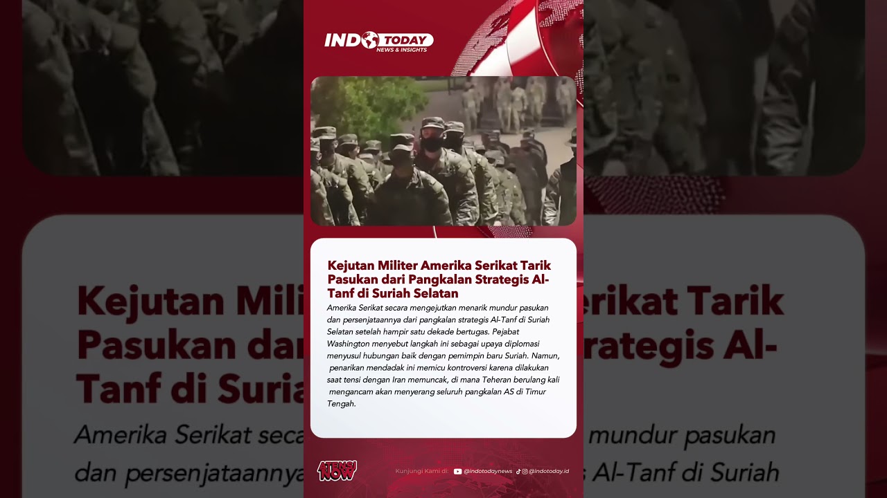 Kejutan Militer Amerika Serikat Tarik Pasukan dari Pangkalan Strategis Al Tanf di Suriah Selatan