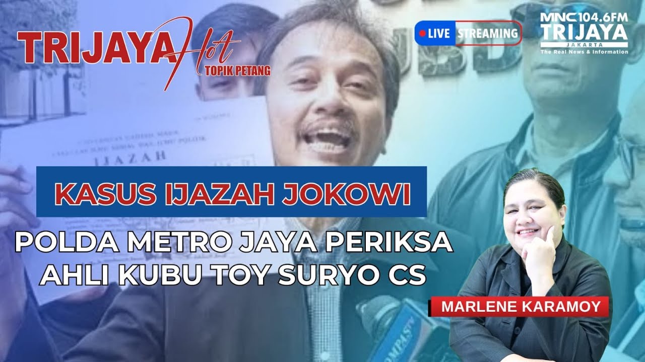 🔴LIVE TRIJAYA | Polda Metro Jaya Periksa 7 Ahli Kubu Roy Suryo CS dalam Kasus Ijazah Jokowi