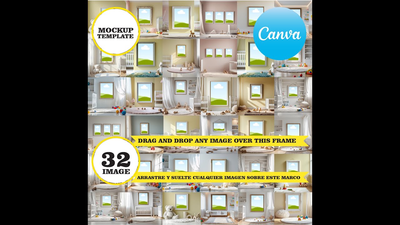 Canva Frame Mockups, Canva Editable Template, Baby Room Wall Frames Designs