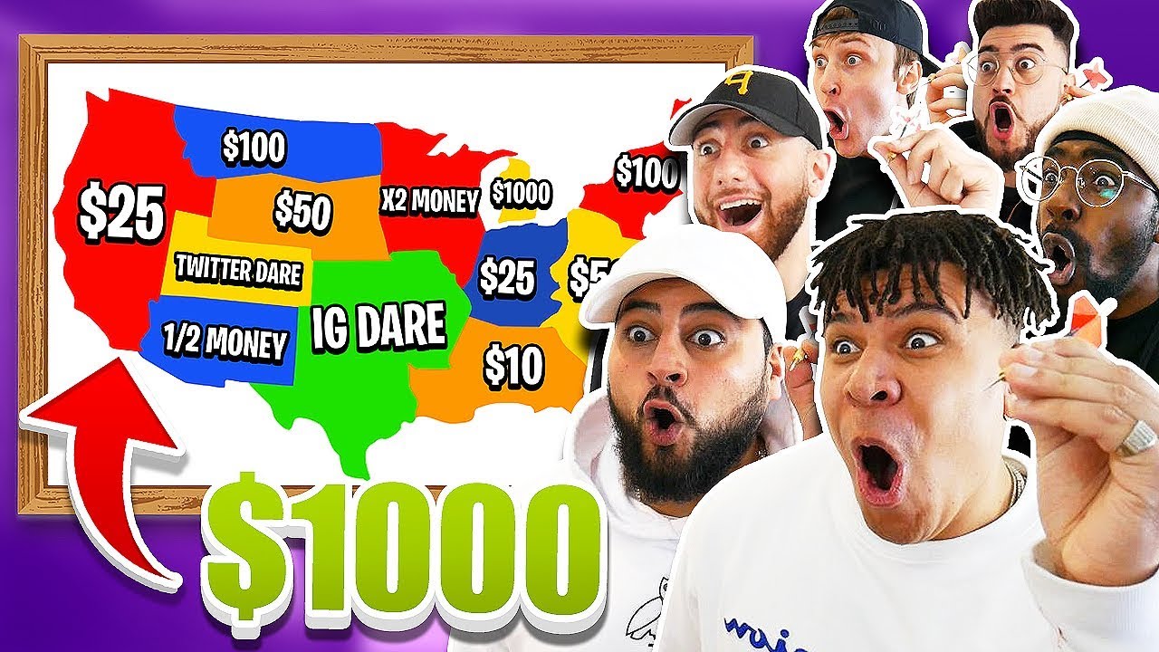 Throwing A Dart At A Map & WINNING Whatever It Lands On!! ($10,000 CHALLENGE!!)