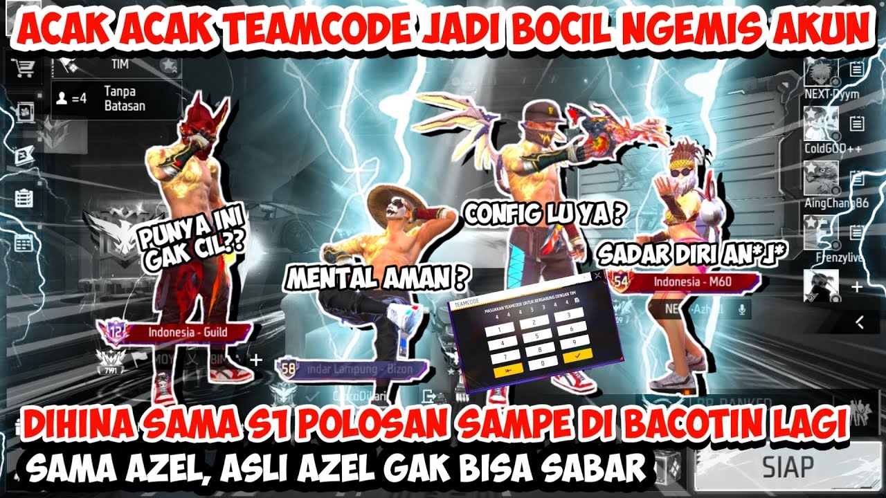 ACAK ACAK TEAMCODE GUA DIBACOTIN SAMA SULTAN S1 SAMPE AZHEL EMOSI PADAHAL GUE PUNYA TOPI JERAMI😱