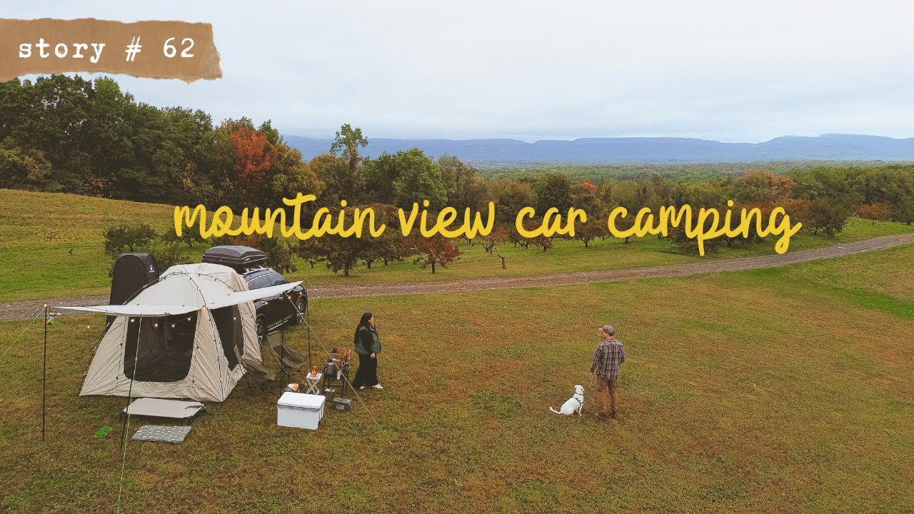 🏕️Autumn CAMPING with Dogs | Mountain View Fall Car Camping on a Working Farm in New York