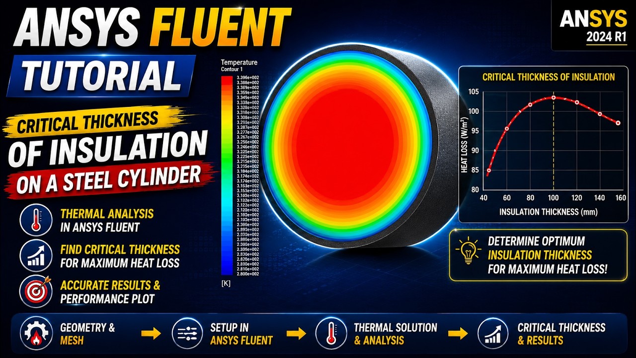 ANSYS Tutorial | Critical Thickness of Insulation on a Steel Cylinder in ANSYS Fluent | ANSYS Fluent