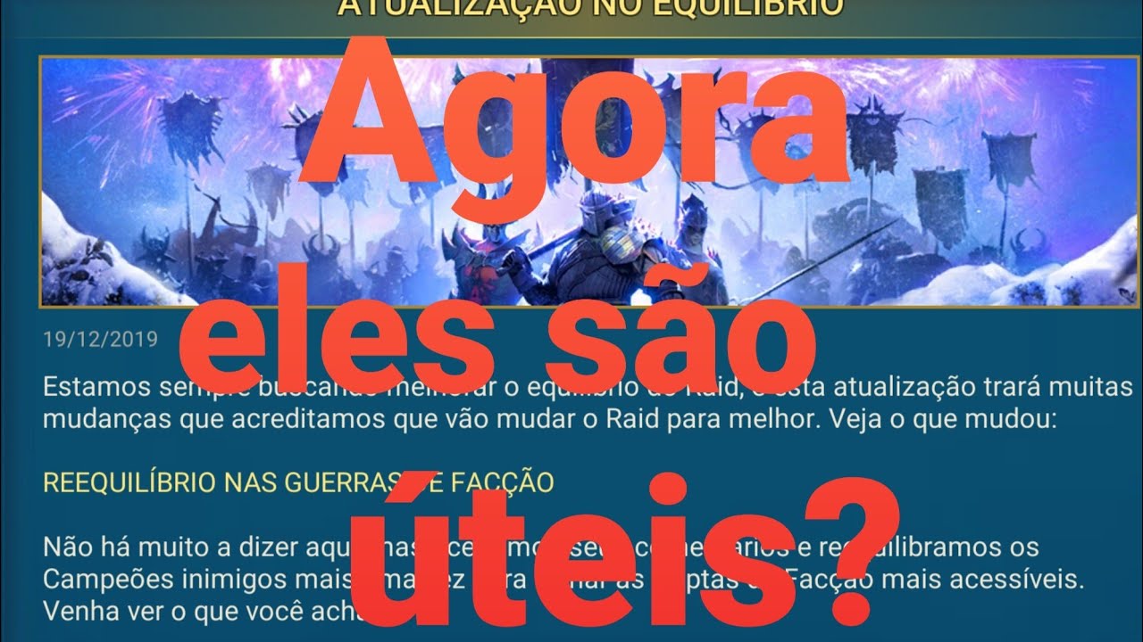 Raid Shadow Legends: Reequilíbrio  19/12