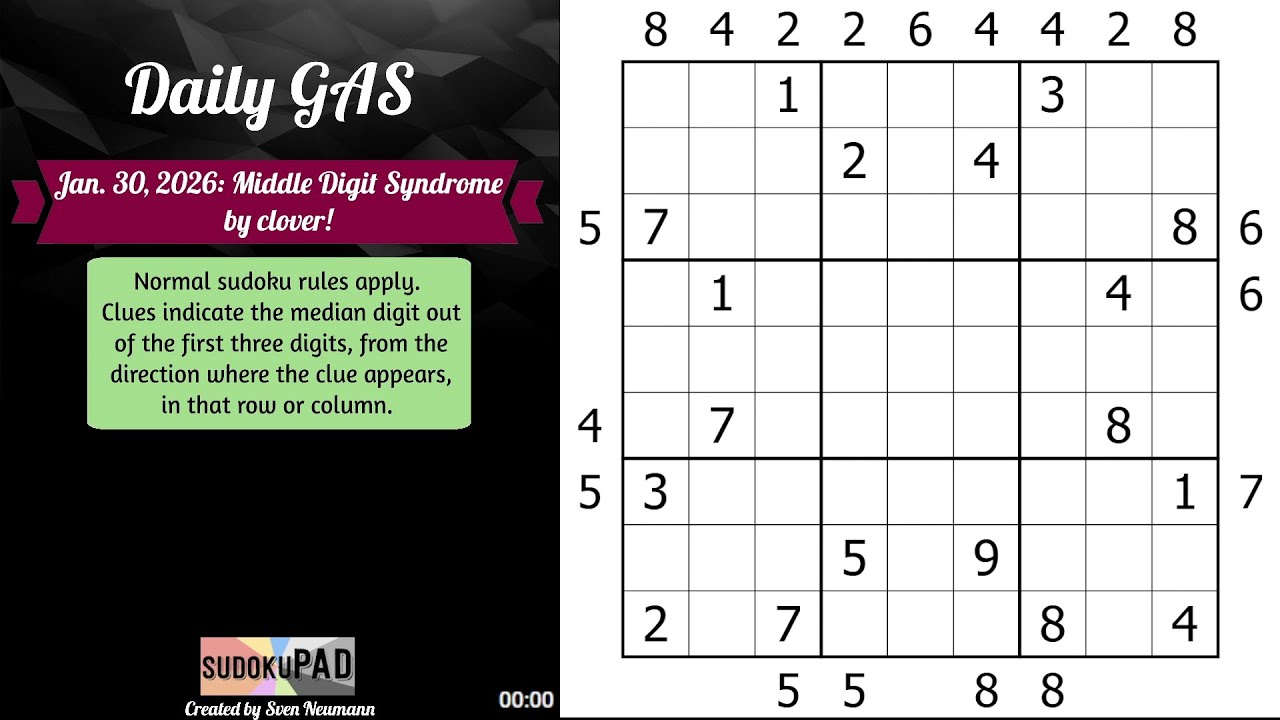 Daily Sudoku - 30 January 2026