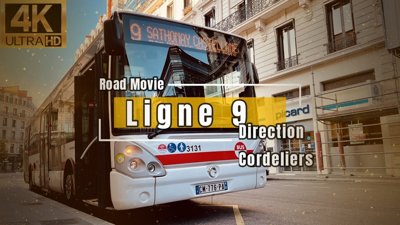 [Timelapse RM 4K UHD] Ligne 9 du réseau TCL Lyon en direction des Cordeliers. 🚌