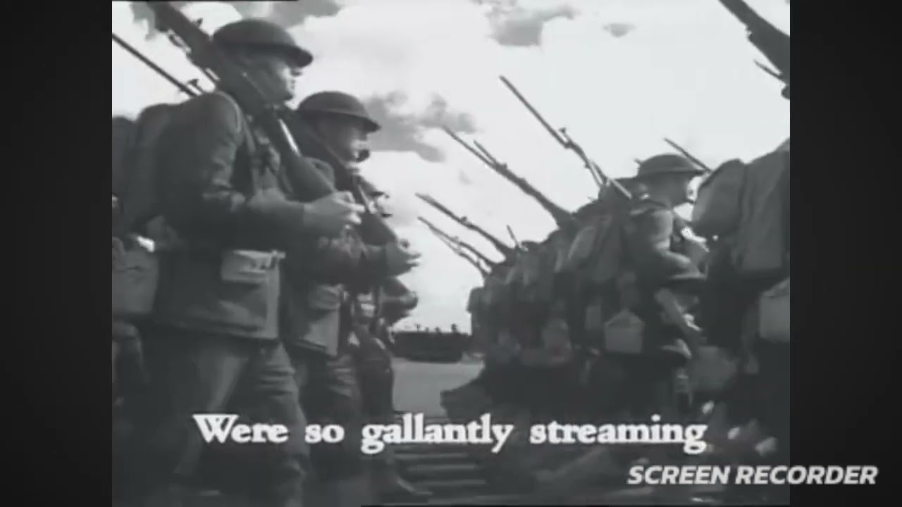( Original ) U.S national anthem Star Spangled Banner World War II 1944 Movietone Show