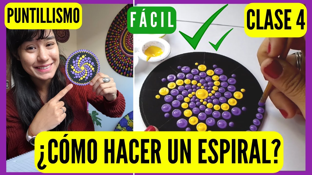 ESPIRAL con PUNTILLISMO🎨 F Á C I L ✔