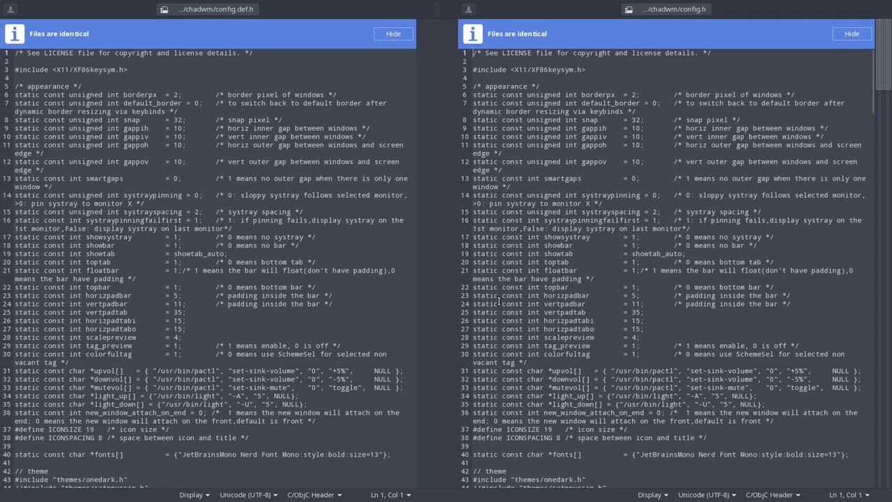 ArcoLinux : 3552 Chadwm - config.def.h and  config.h - procedure to build
