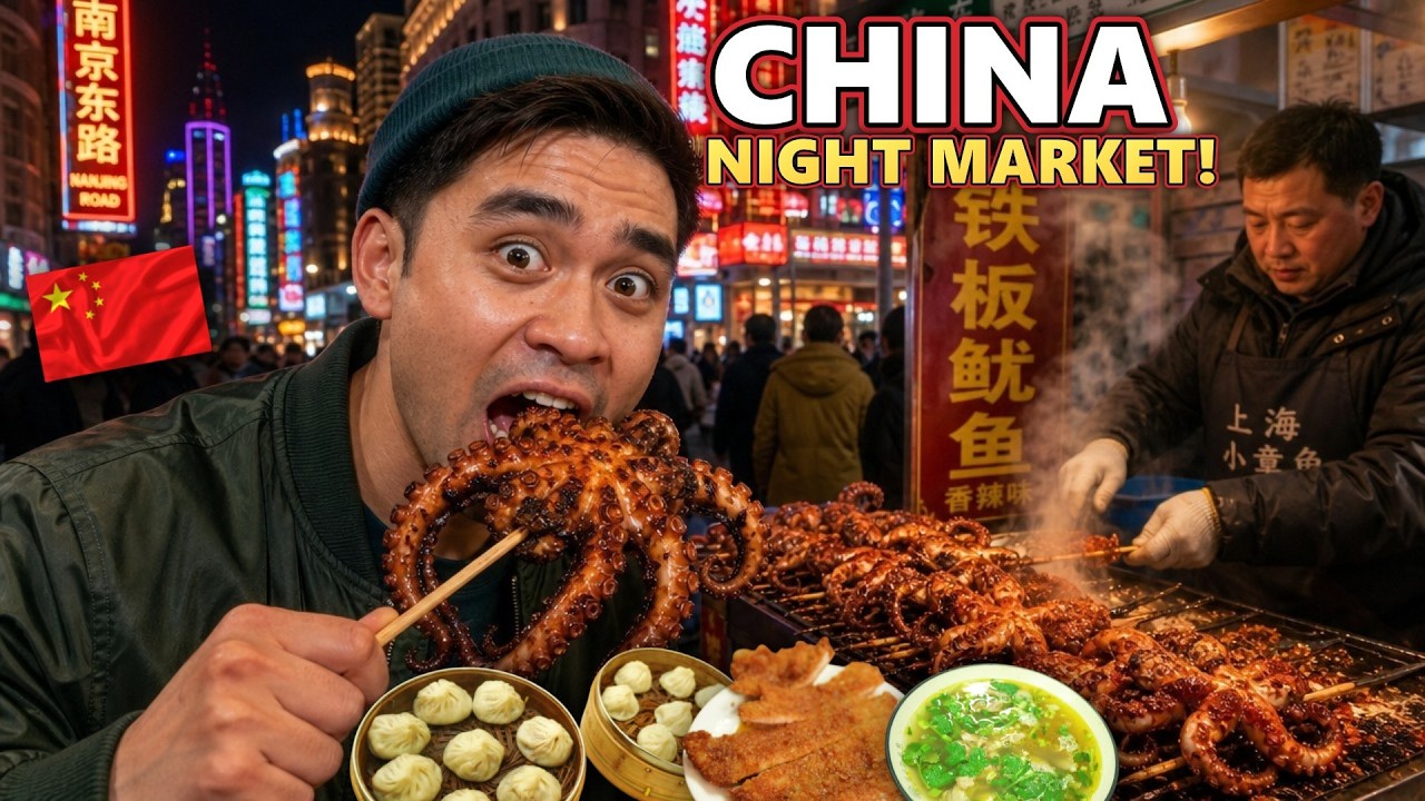 China Night Market Food Tour! 10 Must Try Chinese Street Food in Shanghai🇨🇳