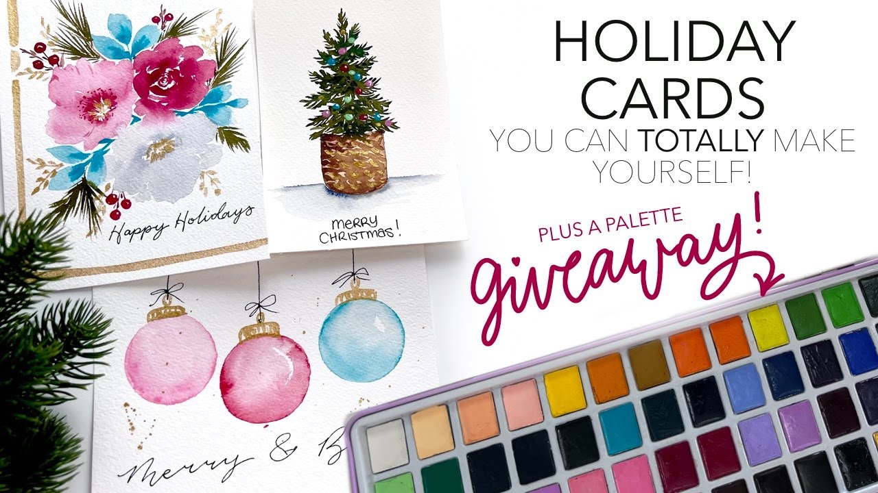 EASY Watercolor Holiday Cards You Can TOTALLY Make Yourself!