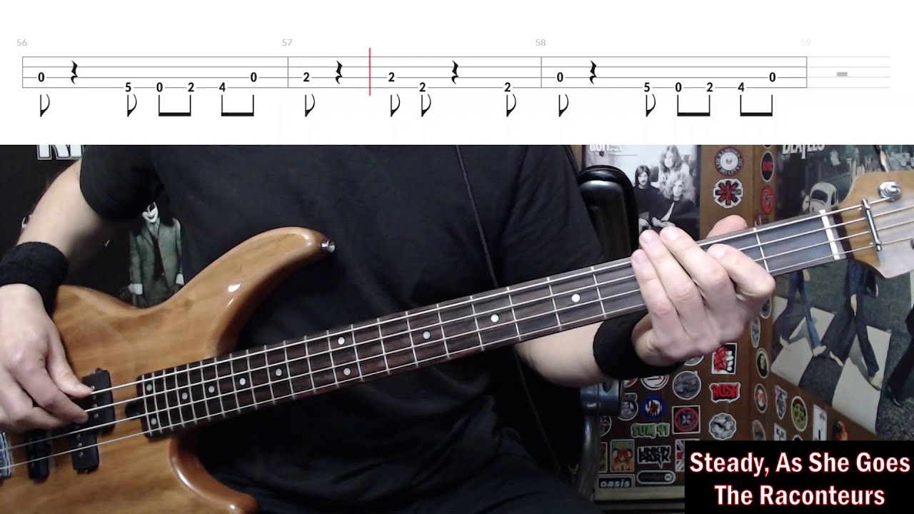 Steady, As She Goes by The Raconteurs - Bass Cover with Tabs Play-Along