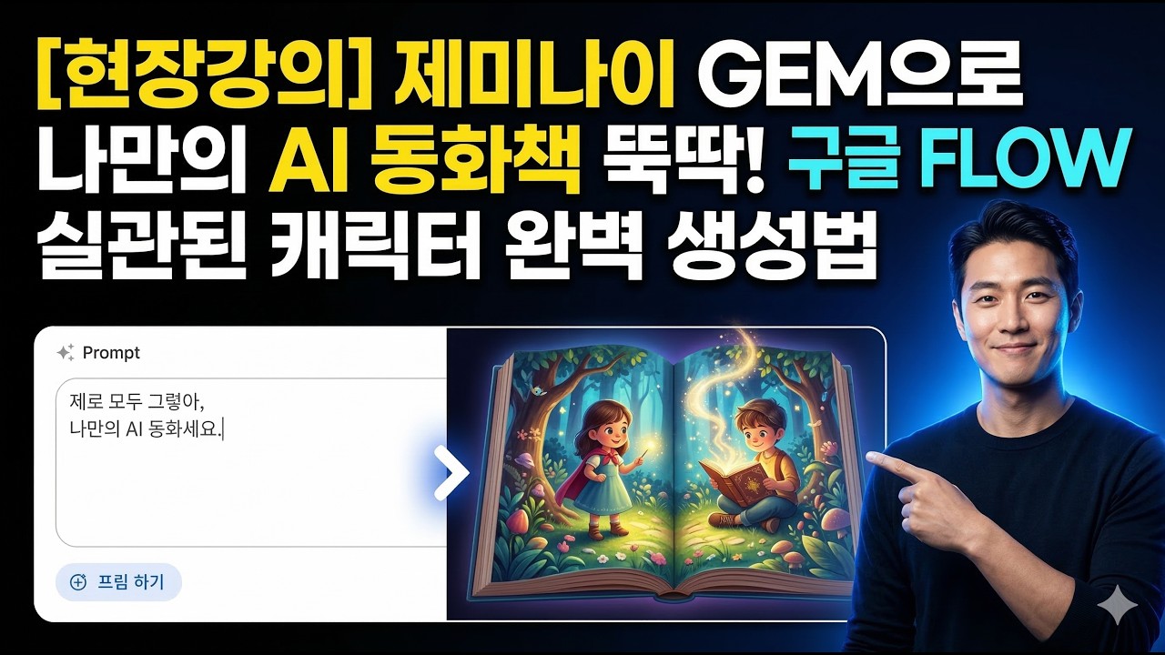 [현장강의] 제미나이 GEM으로 나만의 AI 동화책 뚝딱! 구글 FLOW 신기능으로 일관된 캐릭터 완벽 생성법