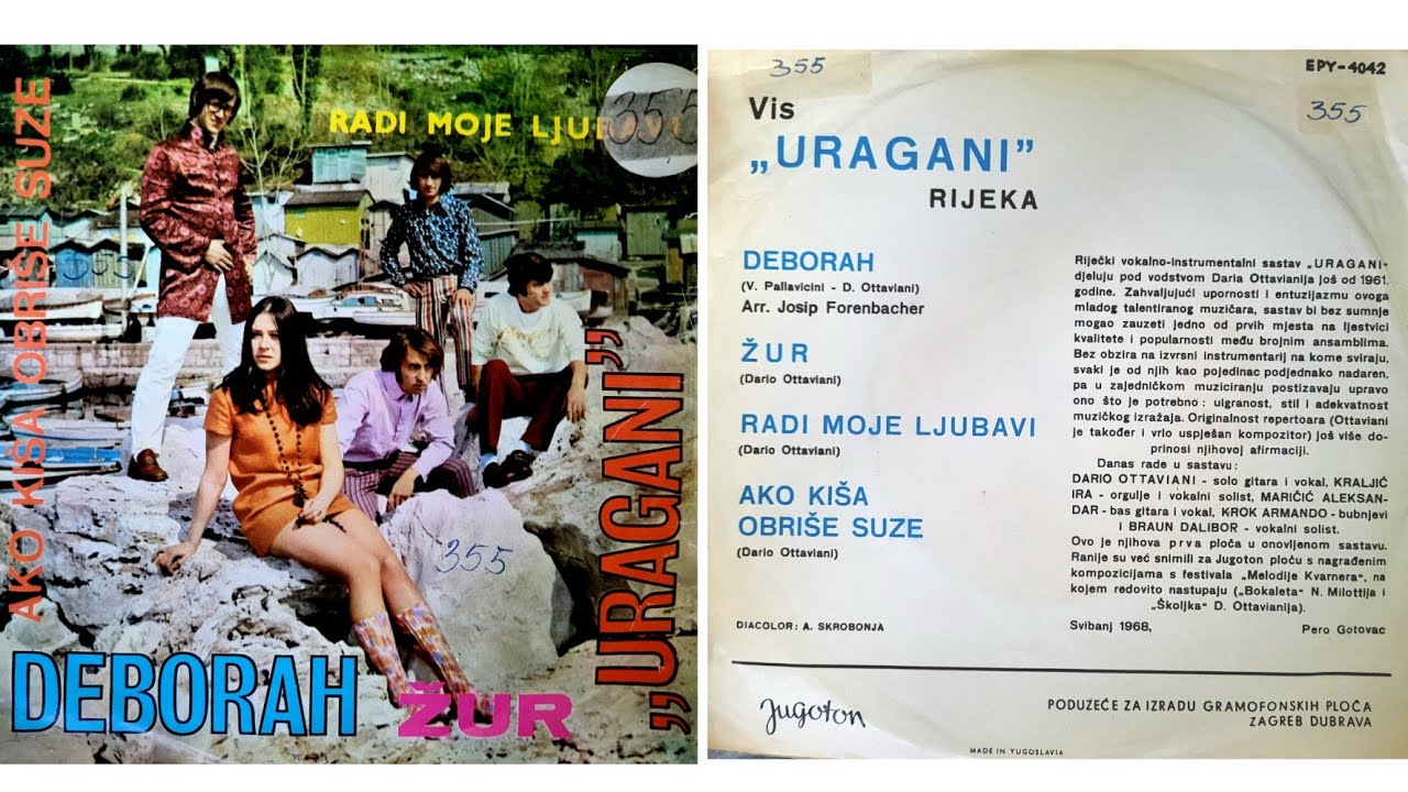 VIS Uragani - Ako kiša obriše suze -1968- /Vinyl-EP/ mono *HQ*