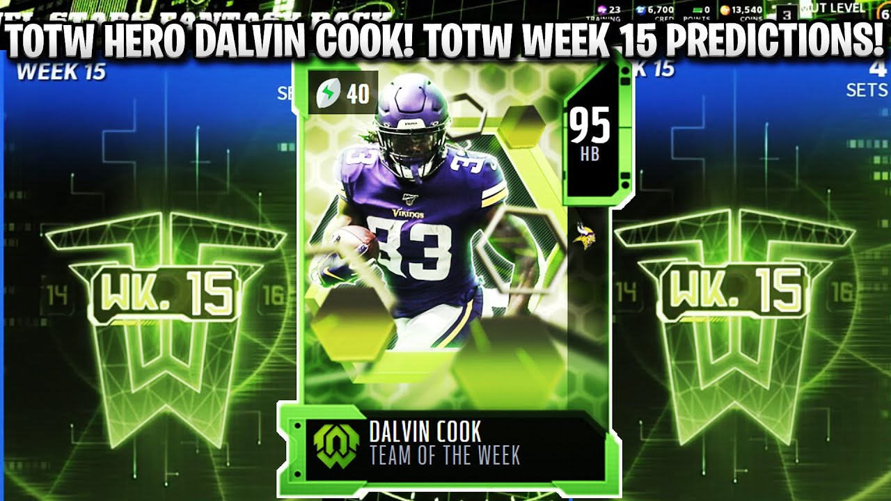 TOTW HERO DALVIN COOK! TOTW WEEK 14 PLAYER PREDICTIONS! | MADDEN 22 ULTIMATE TEAM