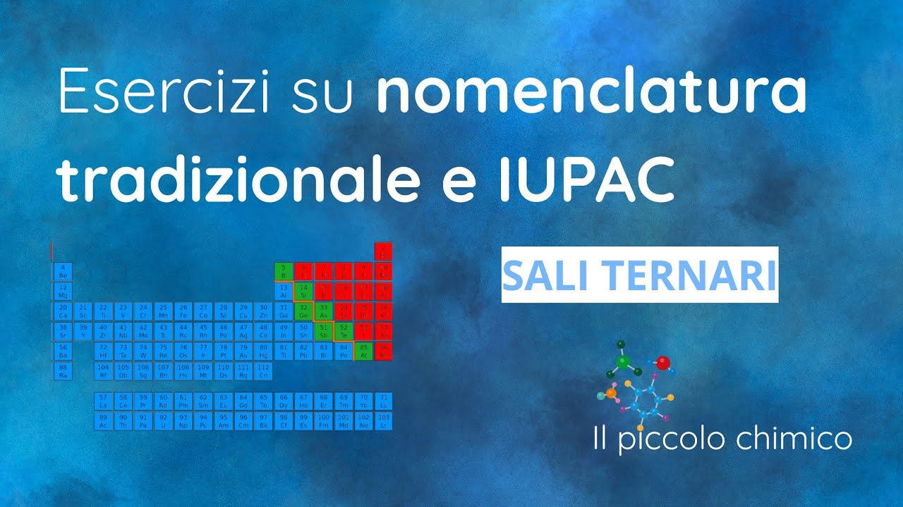 Esercizi su Nomenclatura IUPAC e Tradizionale - Sali Ternari - Seconda Parte