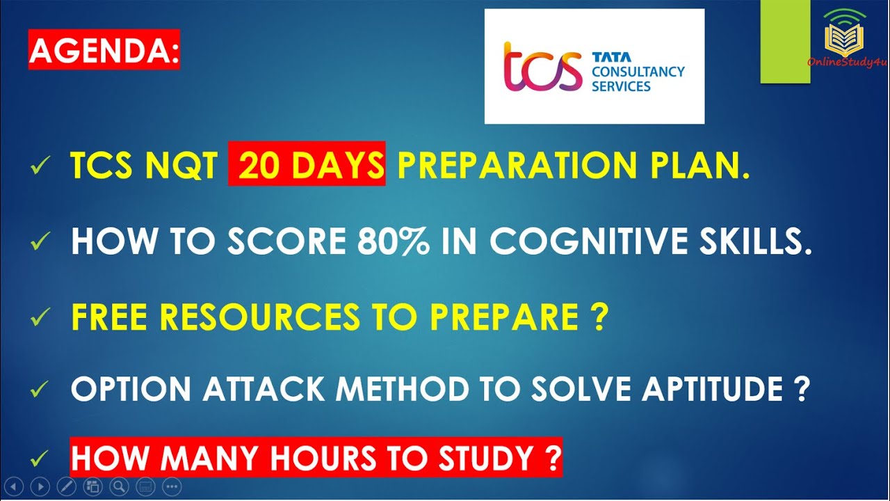 TCS NQT 20 days preparation Strategy | Strategy for scoring more than 80% | 20 days complete plan
