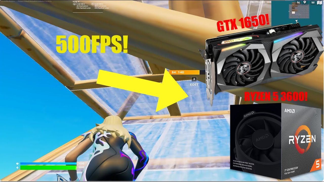 Geforce GTX 1650 + AMD Ryzen 5 3600 (Fortnite performance mode)