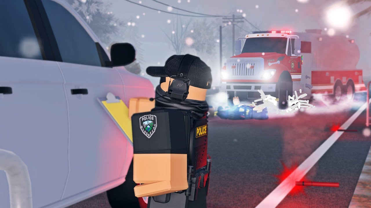 My Firetruck SLID on the Ice! It started a Pile-Up.. (Emergency Response : Liberty County)