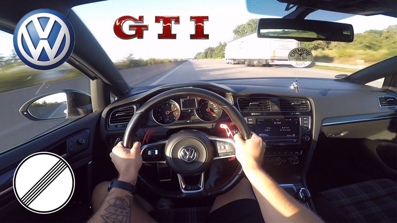 Top Speed VW GOLF 7 GTI 341HP German Autobahn