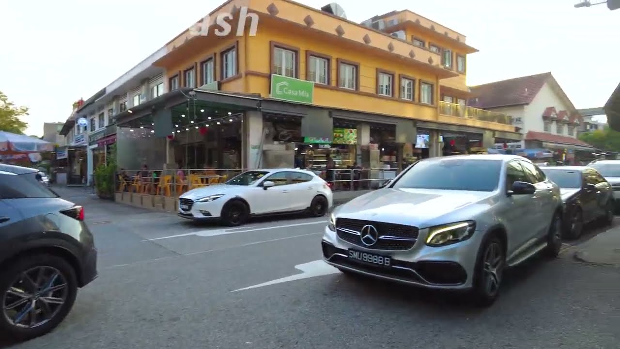 [4K Singapore Walk] Sixth Avenue MRT to Porky Prawn Noodle | Bukit Timah Evening Walk
