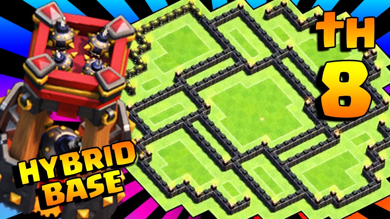 MELHOR LAYOUT CV8 H&Iacute;BRIDO DE 2017 [TORRE DE BOMBA] BEST TH8 HYBRID BASE