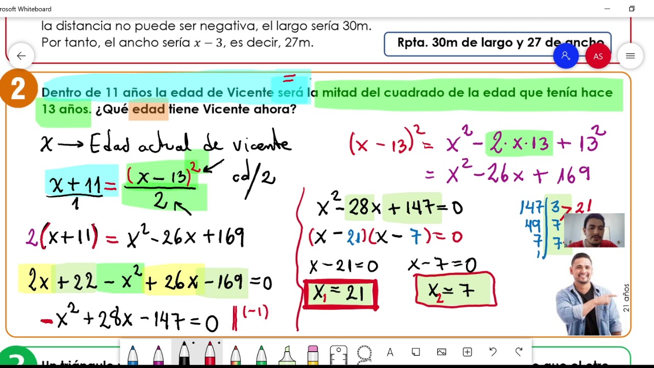 Problemas con ecuaciones cuadráticas