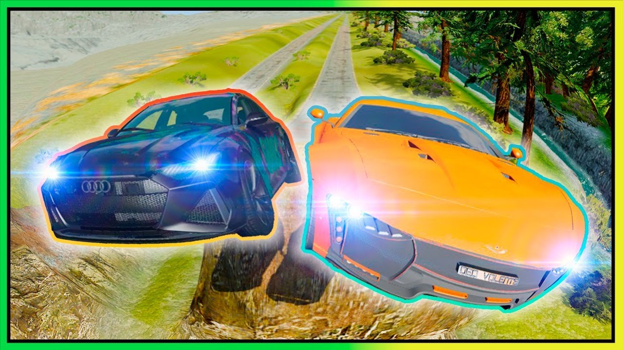 RACHA ATÉ O SUPER SALTO COM CARROS RAPIDOS COM O GQ GAMES! BeamNG.drive MULTIPLAYER
