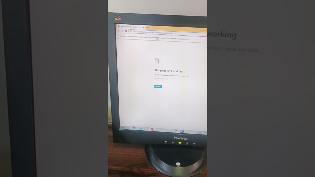incometax site problem. this page isn't working. eportal.incometax.gov.in didn't send any data